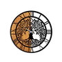 Wallity Reloj de pared decorativo de madera Nogal y Negro